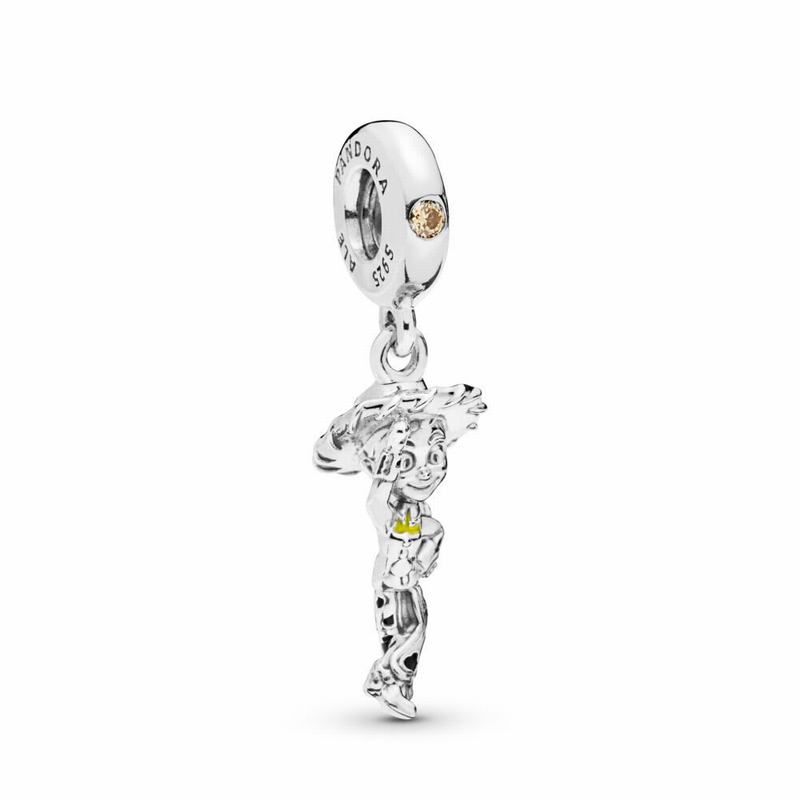 Pandora Disney Pixar, Toy Story, Jessie Dangle Charm Ireland - Sterling Silver/Enamel/Black/Cubic Zi